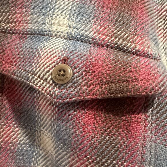 Outerknown Blanket Shirt Mens Large Red Blue Plaid Flannel Button Up Large NWT - Picture 2 of 5